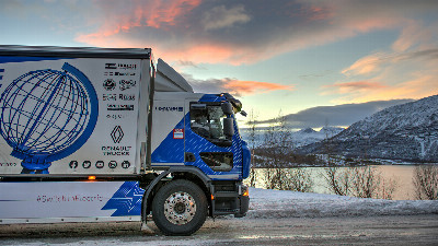 Beitragsbild - E-Truck am Nordkap